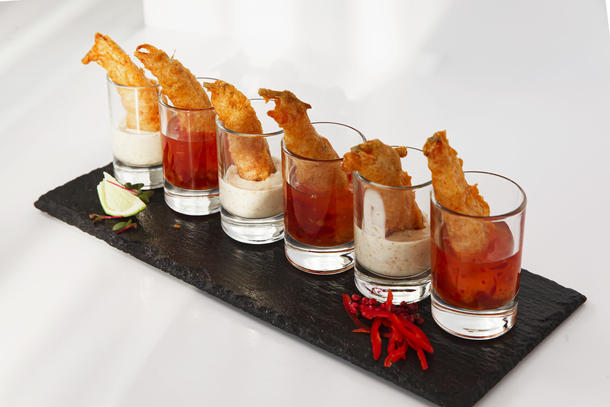 Хрустящая креветка в соусе