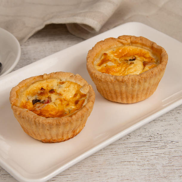 Мини-киш с шампиньонами и базиликом 10 штук